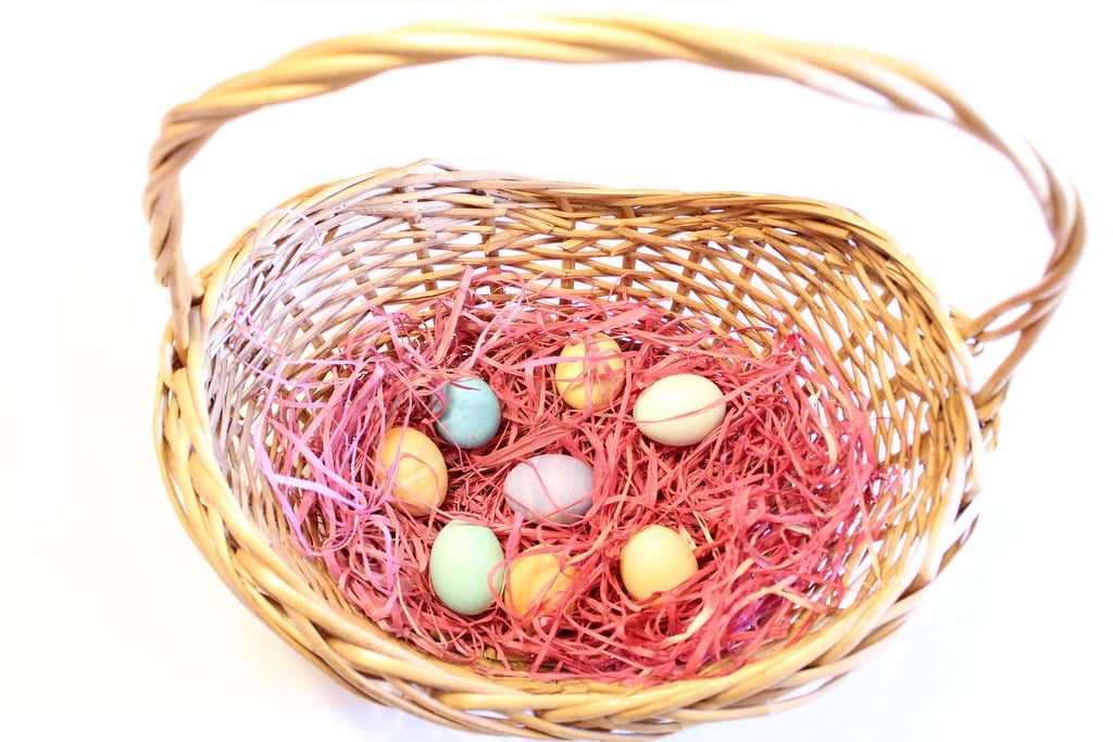Happy Easter Egg Basket Pink